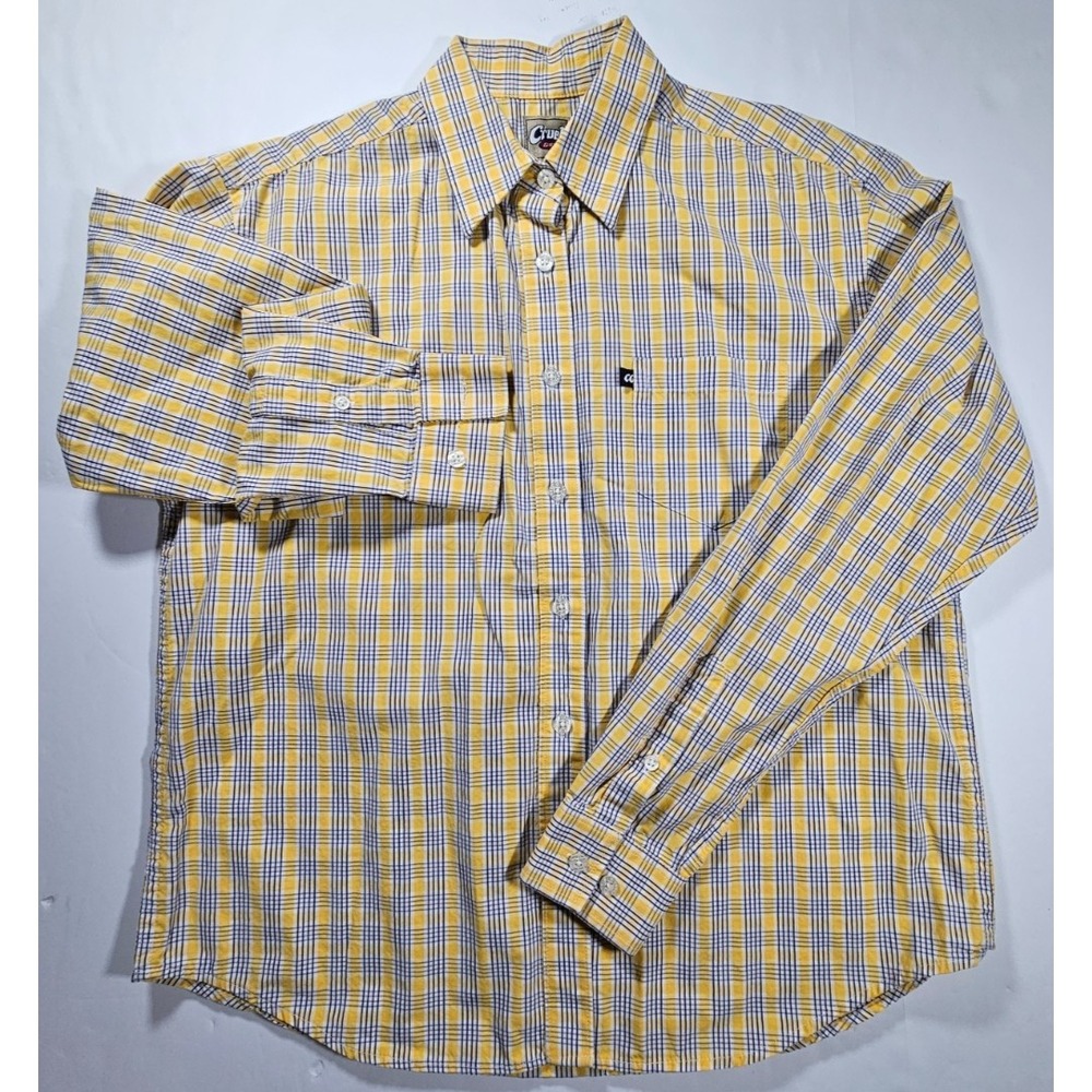 Cruel Girl Western Shirt Women's M Long Sleeve Plaid Button Up Yellow